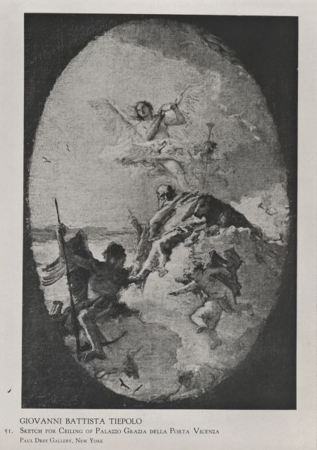 Frick Art Reference Library — Giovanni Battista Tiepolo. Sketch for Ceiling of Palazzo Grazia della Porta Vicenza. Paul Drey Gallery, New York — insieme